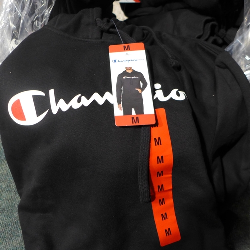 3157 - Quantity of men's Champion black hoodies - size M  * This lot is subject to vat