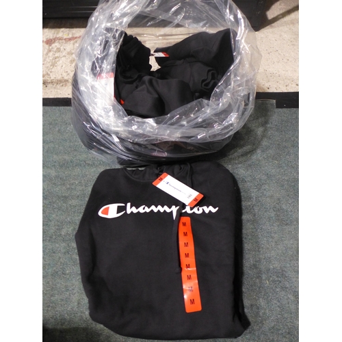 3158 - Quantity of men's Champion black hoodies - size M  * This lot is subject to vat