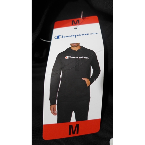 3159 - Quantity of men's Champion black hoodies - size M  * This lot is subject to vat