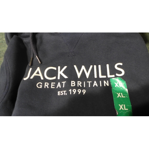 3162 - Small quantiy of youth navy Jack Wills hoodies - Size XL  * This lot is subject to vat