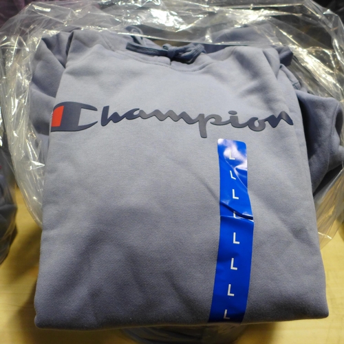 3172 - Quantity of men's baby blue Champion hoodies  - mixed sizes   * This lot is subject to vat