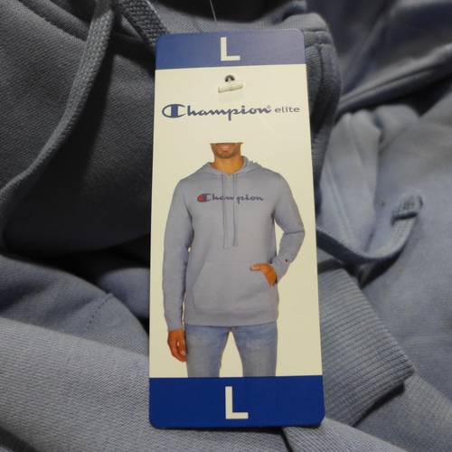 3172 - Quantity of men's baby blue Champion hoodies  - mixed sizes   * This lot is subject to vat