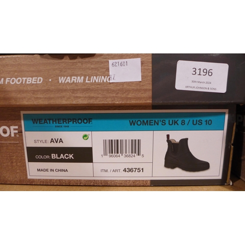 3196 - Two pairs of women's weatherproof - ankle boots - sizes UK 7-8  * This lot is subject to vat