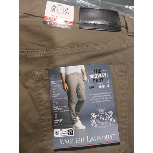 3206 - Quantity of men's English laundry fawn trousers - size 34x32 *This lot is subject to VAT