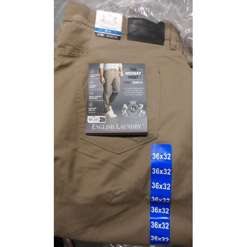 3207 - Quantity of men's English laundry fawn trousers - size 38x34 *This lot is subject to VAT