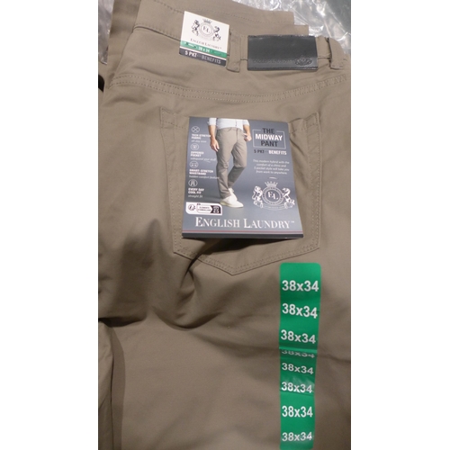 3207 - Quantity of men's English laundry fawn trousers - size 38x34 *This lot is subject to VAT