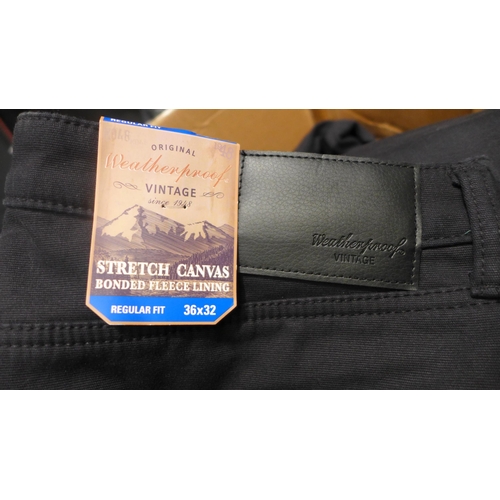 3213 - Quantity of men's black canvas fleece lined trousers - mixed size. * This lot is subject to VAT