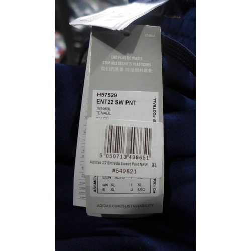 3221 - Quantity of men's navy Adidas track pants - mixed size. * This lot is subject to VAT