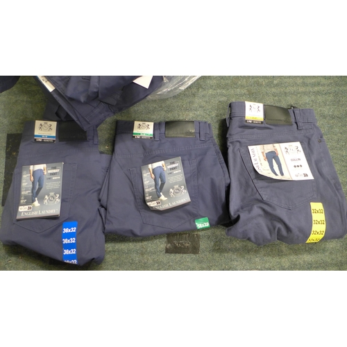 3257 - Quantity of men's navy trousers, mixed sizes *This lot is subject to VAT