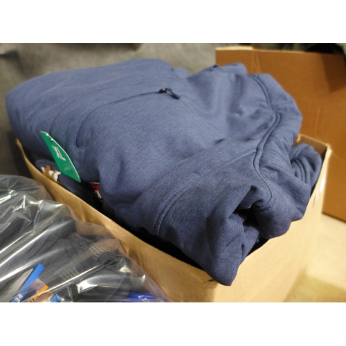 3282 - Quantity of mens blue hooded coats - mainly size XL. *This lot is subject to VAT