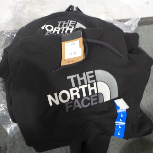 3286 - Small quantity of mens black North Face Hoodies, size L. *This lot is subject to VAT