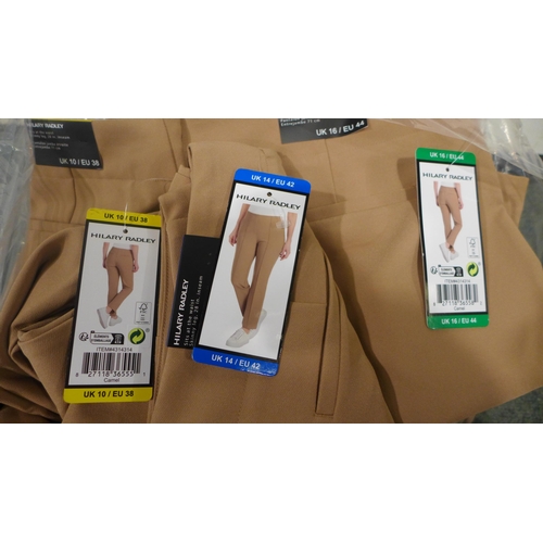 3287 - Quantity of womens beige Hilary Radley wide leg trousers, mixed size. *This lot is subject to VAT