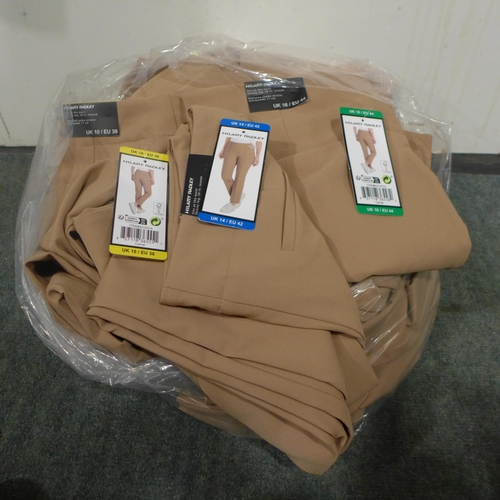 3289 - Quantity of womens beige Hilary Radley wide leg trousers, mixed size. *This lot is subject to VAT