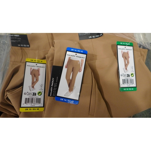 3289 - Quantity of womens beige Hilary Radley wide leg trousers, mixed size. *This lot is subject to VAT