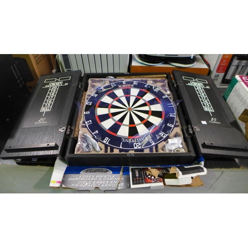 3386 - Basket Weave Kitchen Mat, Essex Bristle Dartboard  And Cabinet Set   (317-293,300) *This lot is subj... 