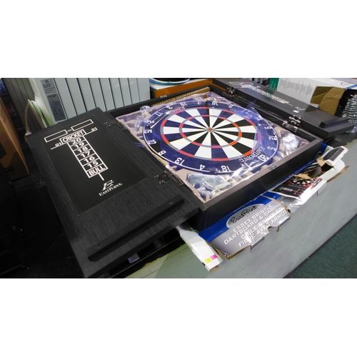 3386 - Basket Weave Kitchen Mat, Essex Bristle Dartboard  And Cabinet Set   (317-293,300) *This lot is subj... 