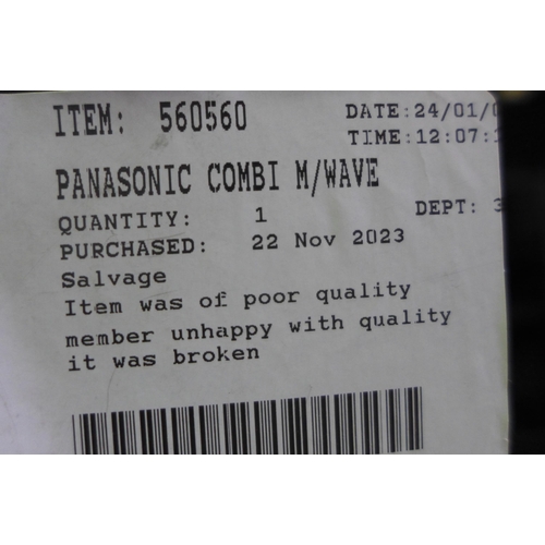 3388 - Panasonic Combi Microwave - Model  Nn-Ct56Jbbpq , Original RRP £164.99 + VAT (317-285) *This lot is ... 