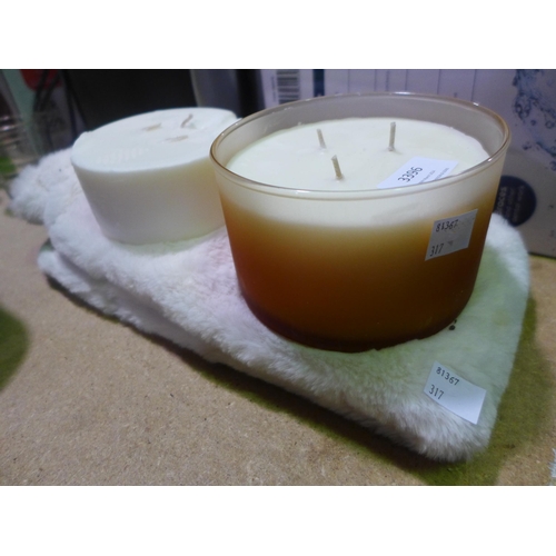 3396 - Ombre 3 Wick Candles, So Long Hot Water Bottle - 72Cm Long  2L (317-451,467) *This lot is subject to... 