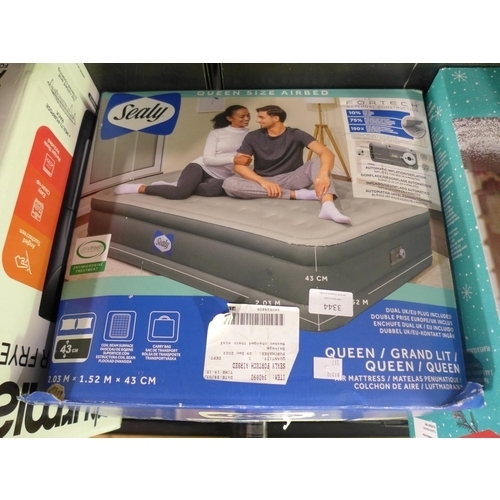 3344 - Sealy Fortech Airbed With Built In Pump (317-350) *This lot is subject to VAT