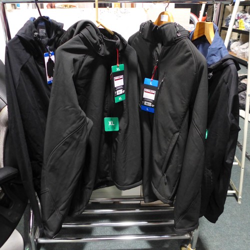 3164 - Four men's black hooded jackets - sizes L and XL * This lot is subject to VAT