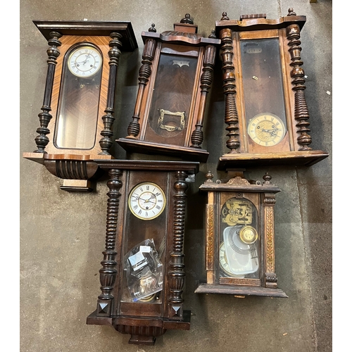 358 - Five assorted Vienna wall clocks