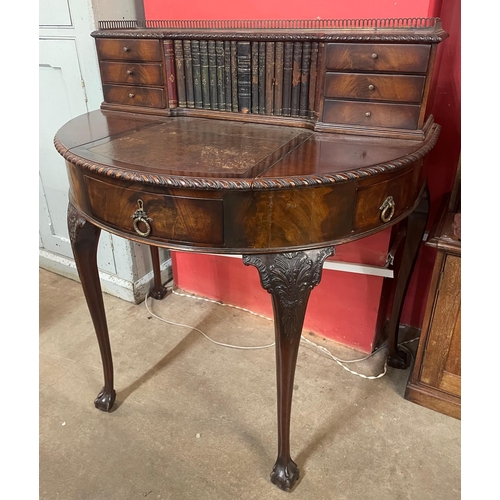 101 - A Regency style mahogany demi-lune bonheur de jour