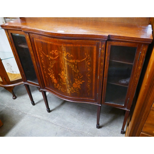 124 - An Edward VII marquetry inlaid mahogany side cabinet