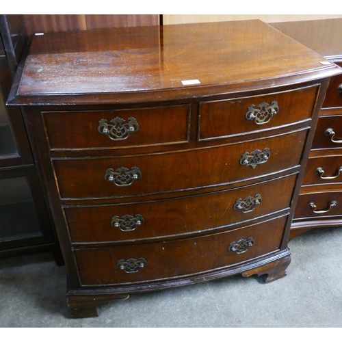 145 - A George III style mahogany bow front chest of drawers