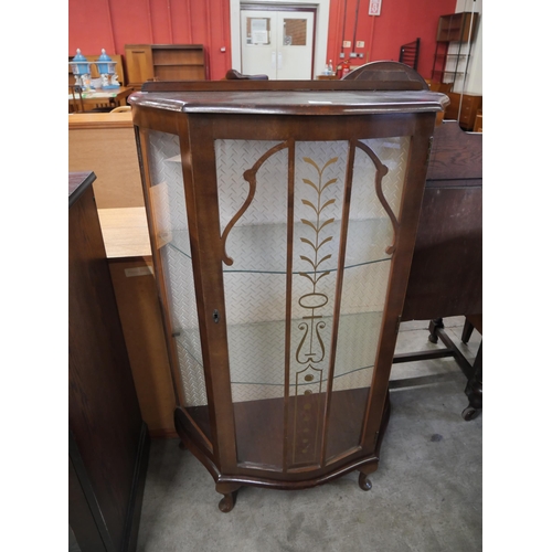 157 - A walnut display cabinet