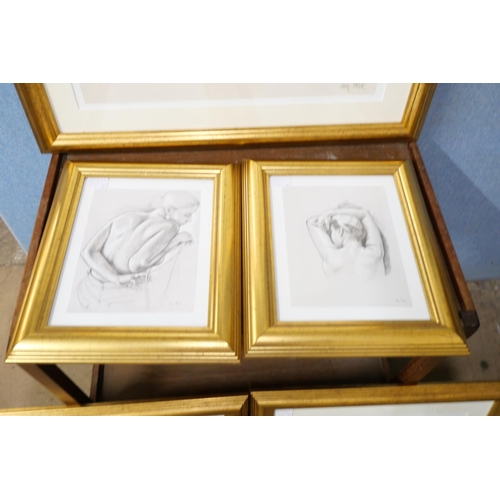 337 - Five Francis Van Move nude female prints, framed