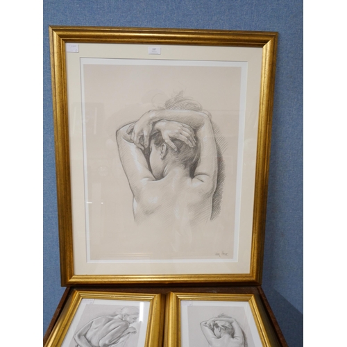 337 - Five Francis Van Move nude female prints, framed