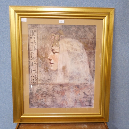 340 - A large J.D. Parrish Cleopatra print, framed