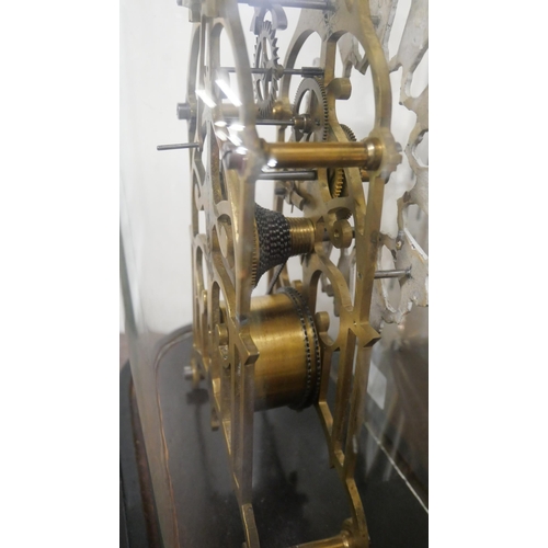 346 - A gilt metal fusee skeleton clock