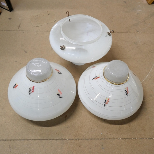 352 - Three mid 20th Century glass light shades