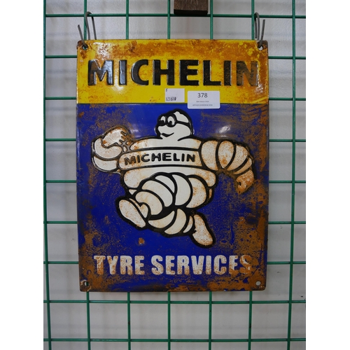 378 - An enamelled metal Michelin advertising sign