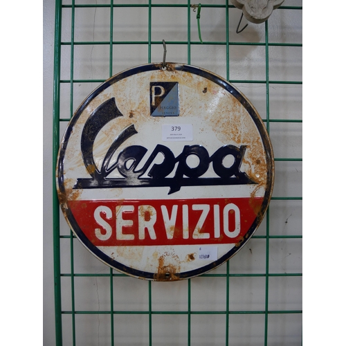 379 - An enamelled metal Vespa advertising sign