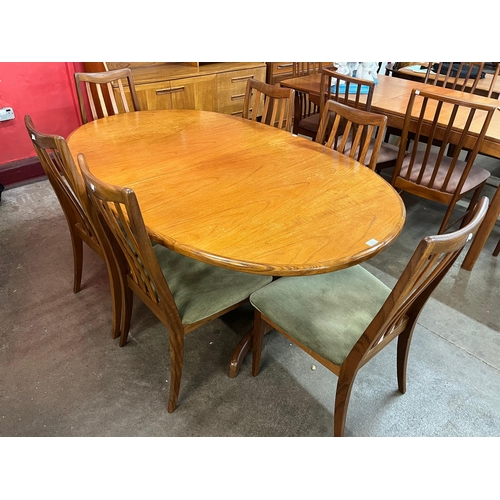 38 - A G-Plan Fresco teak extending dining table and six chairs