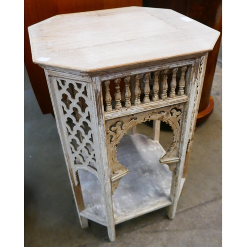 89 - A painted Moorish style octagonal occasional table