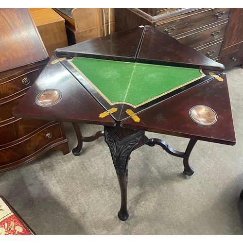 152 - An Edward VII mahogany envelope card table