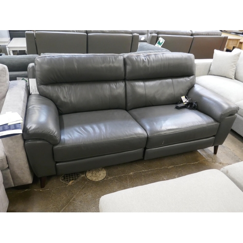 1344 - Grace Grey Leather 2.5 Seater Power Recliner, original RRP £874.99 + VAT * This is lot is subject to... 