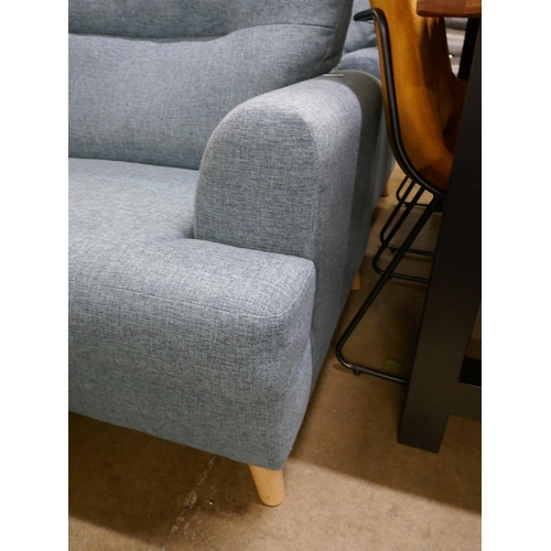 1350 - An aqua weave three seater sofa, two seater and armchair