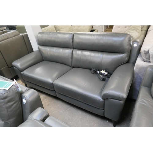 1359 - Grace Grey Leather 2.5 Seater Power Recliner, Original RRP £874.99 + VAT (4198-26) *This lot is subj... 