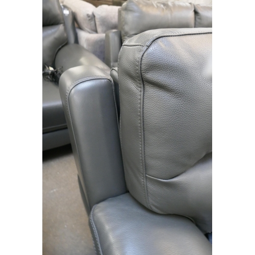 1360 - Grace Grey Leather Power Reclining Chair, Original RRP £516.66 + VAT (4198-24) *This lot is subject ... 