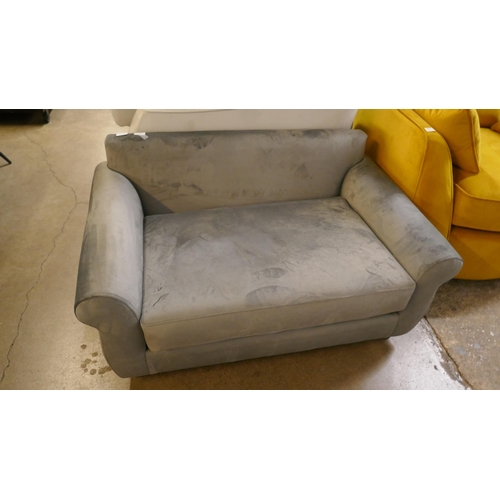 1378 - A grey velvet dog bed RRP £459