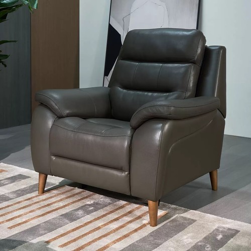 1381 - Ava Storm Grey Leather electric Reclining Armchair , Original RRP £549.99 + VAT (4198-14) *This lot ... 