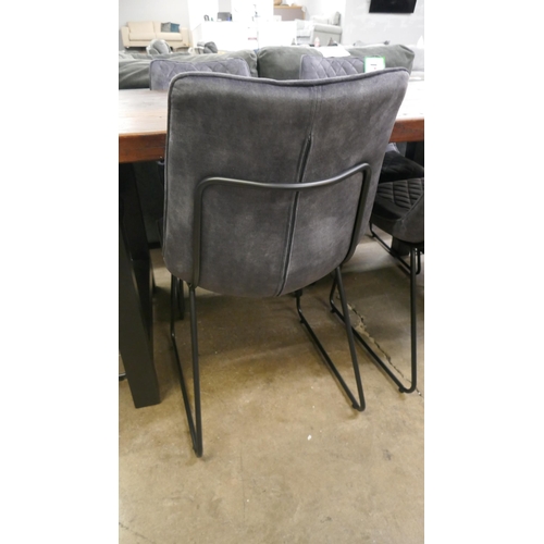 1386 - A Haryana 180cm dining table and six charcoal dining chairs *This lot is subject to VAT