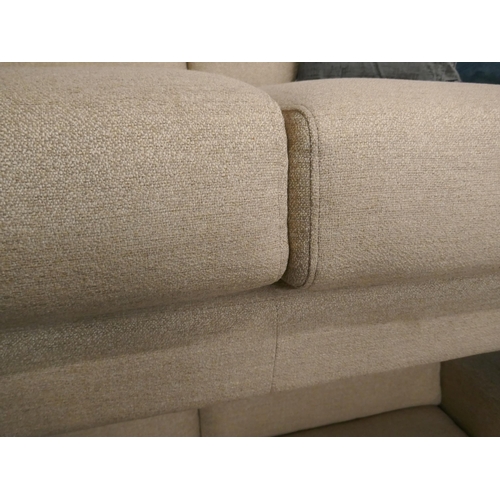1399 - A sandstone weave three seater and two seater sofa