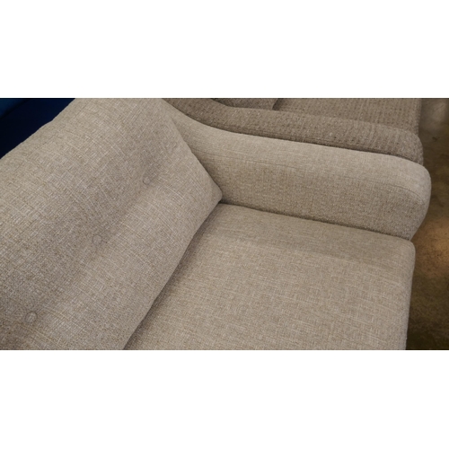 1404 - Oatmeal weave three seater sofa