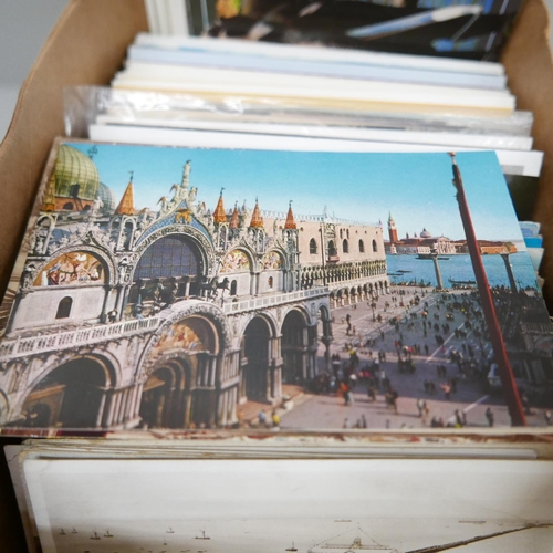 631 - Postcards; a box of postcards, vintage to modern