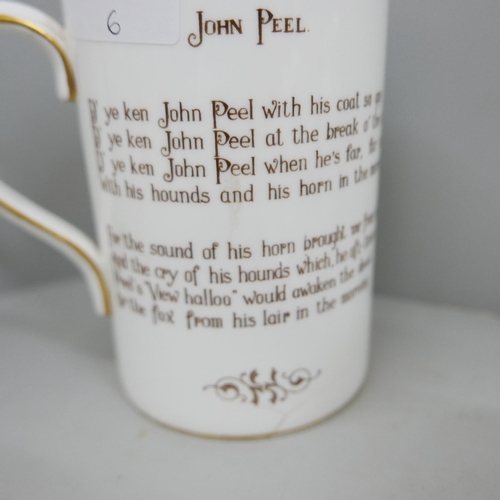 634 - A Royal Crown Derby John Peel mug, a/f, a Royal Albert Lavender Rose cup and saucer and other Derby ... 